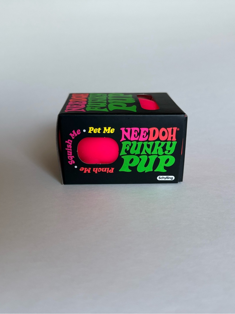 Schylling Needoh Funky Pup Neon Pink stress toy - Picture 3 of 5